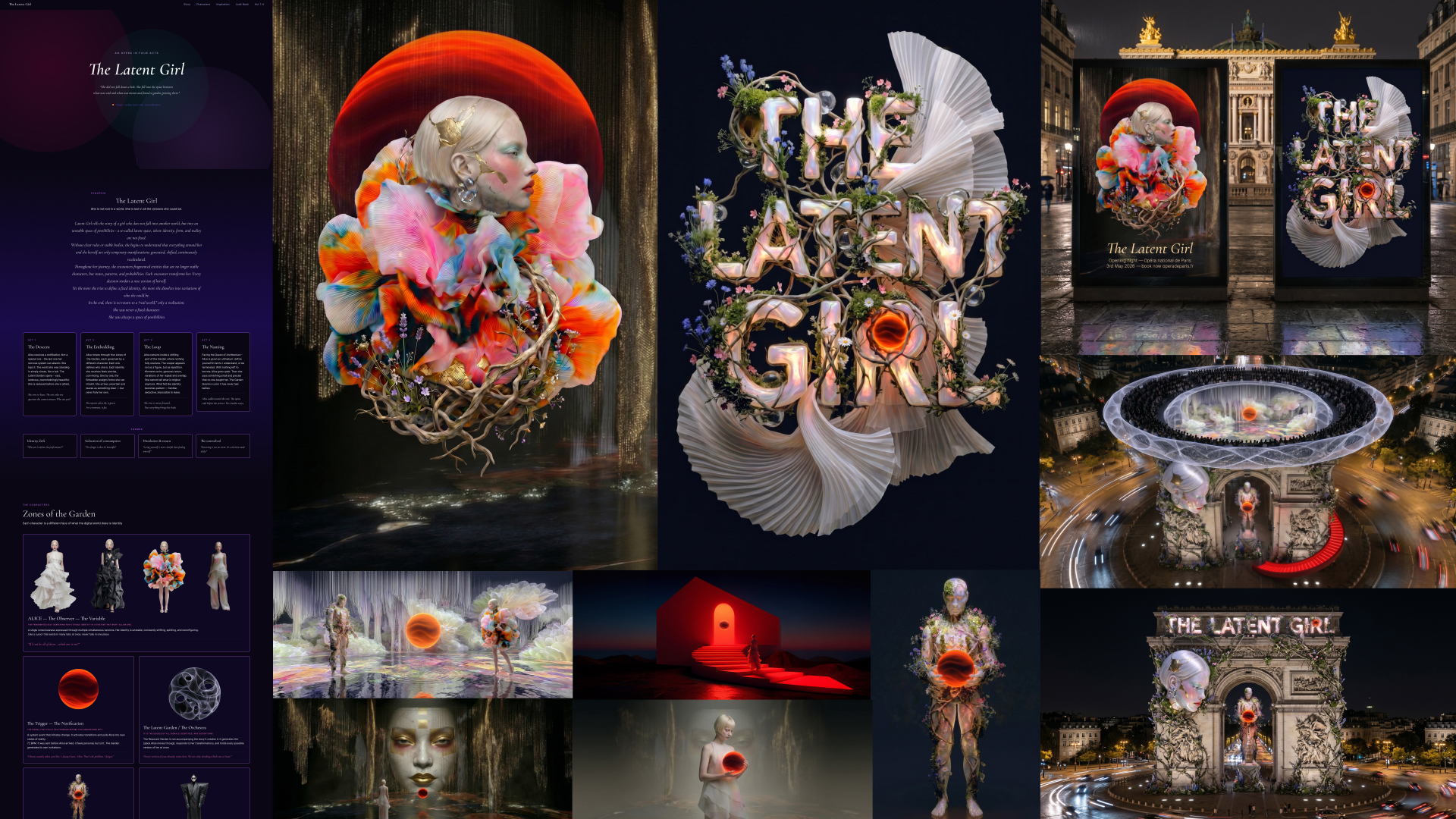 Visual exploration board with AI-generated imagery and creative direction